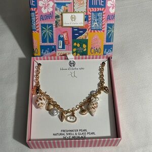 House of Harlow 1960 Gold tone and White Shell Necklace